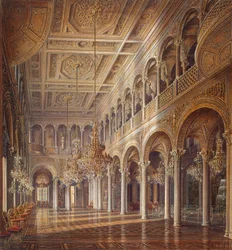 Interiörer i Lilla Eremitaget, Paviljongsalen, mitten av 1800-talet.