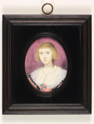 Lady Katherine Manners, hertiginnan av Buckingham (akvarell på veläng)