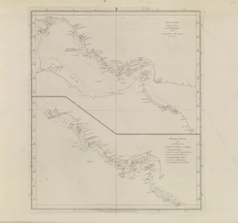 Plans of Ports, Dalrymple, Alexander publicerad 1791 ID-nummer 41167-2001 En plankarta över en del av Persiska viken, delvis korrigerad av löjtnant Edward Harvey 1778