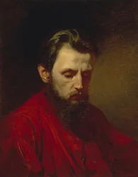 Porträtt av målaren Vyacheslav Grigorievich Schwartz 1838-1869, 1870