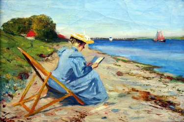 Toni Eckener på stranden nära Rinkenæs