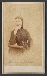 Carte-de-visit porträtt av Margaret Alsop, ca. 1865.