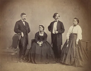 Drottning Emma av Hawaii och hennes följe, 1865.