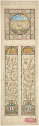 Design för ett målat glasfönster, 1866-92.