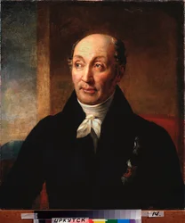 Porträtt av statssekreteraren, greve Mikhail Speransky (1772-1839) (Porträtt av statssekreteraren greve Mikhail Speransky) - Målning av Alexander Grigoryevich Varnek (1782-1843), olja på duk