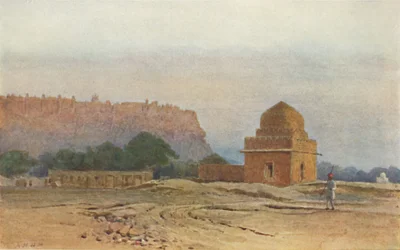 Gwalior Fort före soluppgången, c1880 1905.
