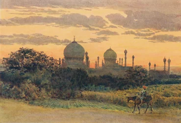 Solnedgången bakom Ibrahim Roza, Bijapur, c1880 1905.