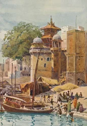 The Bathing Ghats, Benares, c1880 1905.