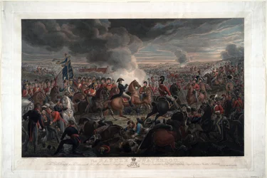 Slaget vid Waterloo - Sauerweid, Alexander Ivanovich (1783-1844) - 1819 - Etsning, akvarell - 61,6x91,3 - Privat samling