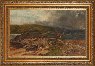 Campingplatsen (olja på duk ombord)