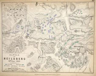 Karta över Heilsberg, utgiven av William Blackwood and Sons, Edinburgh och London, 1848 (handkolorerad gravyr)