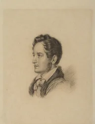 Porträtt av författaren Alexander Herzen 1812-1870, ca 1836
