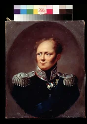Porträtt av kejsaren Alexander I. Alexander I Pavlovich Romanov (1777-1825), kejsare av Ryssland. Målning av Alexander (Alexandre) Molinari (1772-1831). Olja på duk. Pushkin Museum of Fine Arts, Moskva.