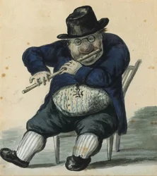 Porträttkarikatyr av arkitekten Giacomo Quarenghi 1744-1817, 1811