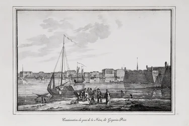 Petrovsky-kajen i St. Petersburg, den så kallade Gagarinsky-bråkaren Series Views of Saint Petersburg, 1820-talet