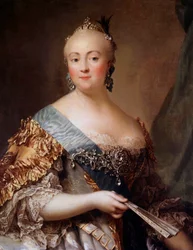 Porträtt av Elisabet Petrovna (1709-1762), Rysslands kejsarinna under namnet Elisabet I, Peter den stores dotter. Målning av Alexander Roslin (1718-1793), 1700-talet, Eremitaget, Sankt Petersburg - Porträtt av Elisabet Petrovna (1709-1