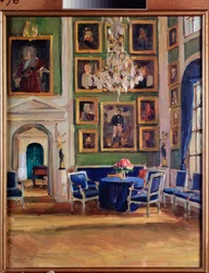 In a Reception Room (In a Reception Room) - Verk av Alexander Valentinovich Sredin (Sredine) (1872-1934), olja på kartong - Rysk konst, sent 1800-tidigt 1900-tal, modernism - A Pushkin Memorial Museum, Sankt Petersburg