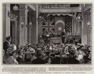 En brittisk ceremoni i Konstantinopel, invigning av en flickgymnasium