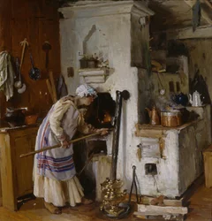 Ett nytt hem vågar. Vid spisen, 1918