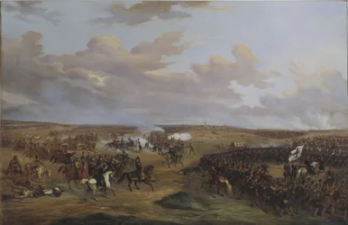 Slaget vid Dennewitz (Tyskland), 6 september 1813 - Slaget vid Dennewitz den 6 september 1813 av Wetterling, Alexander (1796-1858). Olja på duk
