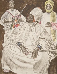 Barma Mata, Sultan av Zinder, från Drawings and Paintings of Africa, avrättad under Citroen Center Africa-expeditionen, andra Haardt Audouin-Dubreuil-uppdraget, pub. Paris, 1927