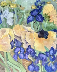Färgglad blomsterträdgård