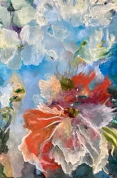 Färgglada blommor i impressionistisk stil