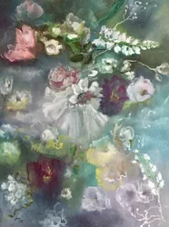 Drömmande blommig frid