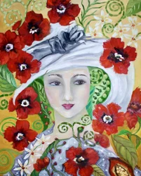 Elegant kvinna – Blommig dröm