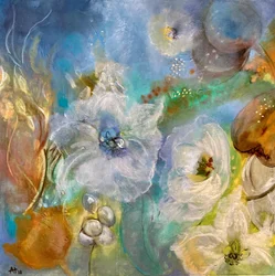 Eteriska vita blommor