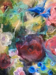 Livfulla abstrakta blommor