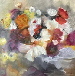 Livfull abstrakt blomstermålning