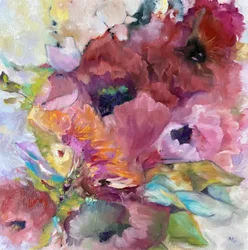 Ett livfullt blommigt intryck