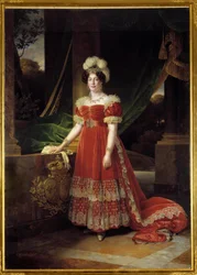Porträtt av hertiginnan av Angouleme Marie Therese Charlotte av Frankrike känd som Madame Royale (1778-1851) Målning av Alexandre Francois Caminade (1789-1862) 1827 Sön. 2,57x1,85 m