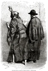 Judar ber framför Salomos mur i Jerusalem