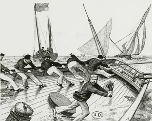 Segling: Le turn du Bateau-Buoée - teckning av A. Brun, Bibl. of the Arts deco.