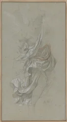 Draperistudie för En ängel som besöker Gud Fadern, i Le Paradis Perdu (Paradise Lost)