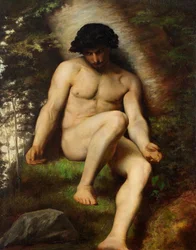 Studie av Adam för Paradis perdu, c.1863