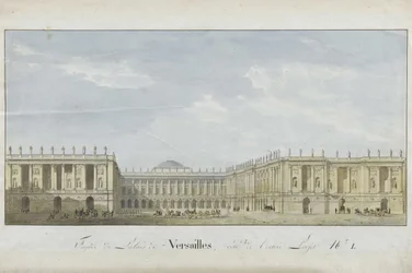 Fasadprojekt för slottet i Versailles på entrésidan, 1811-1813.
