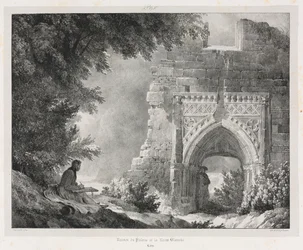 Pittoreska och romantiska resor i gamla Frankrike: Ruinerna av den vita drottningens palats, 1824.
