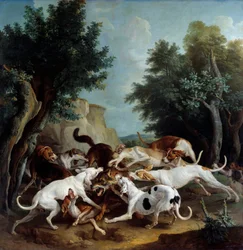 Vargjakt, 1725, sol. 3,36 x 3,32 m, ren, Musée des Beaux-Arts