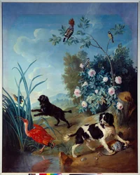 Zerbine och Jemite, kung Ludvig XIV:s hundar, målning av François Desportes (1661-1743), 1739, Compiègne, Musée national du château