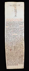 Brev med krucifix skrivet av kung Claudius av Etiopien (Gelawdewos) till kung Johannes III av Portugal