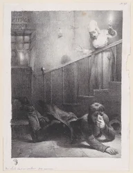 Ett fall nerför trappan, 1834-35.