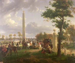 Möte mellan Napoleon I (1769-1821) och påven Pius VII (1742-1823) i skogen Fontainebleau 1804, 1808