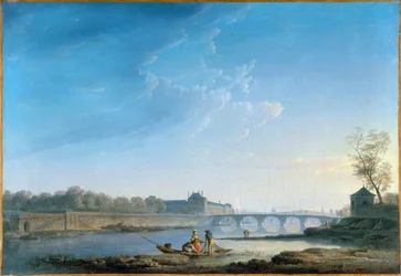 Quai des Tuileries, Pont-Royal, Grenouillère, ca 1780 (olja på duk)