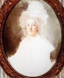 Porträtt av Marie Antoinette (1755-1793), ärkehertiginna av Österrike och drottning av Frankrike - ofullbordad teckning av Kucharsky, Versailles museum