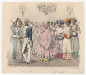 Une Nautch, från tjugofyra plattor som illustrerar hinduiska och europeiska seder i Bengalen,..., 1832
