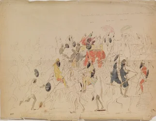 Möte mellan Maharaja Sher Singh från Punjab och den brittiska ambassadören Clark 1842, 1842