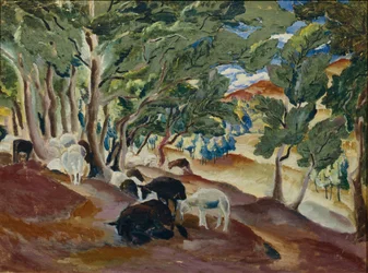 Korolkovskiye Dachas. Får vid skogens kant, 1918